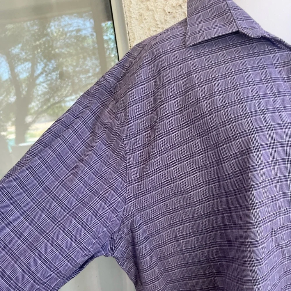Michael Kors purple Checkered Shirt size XXL - Picture 4 of 7